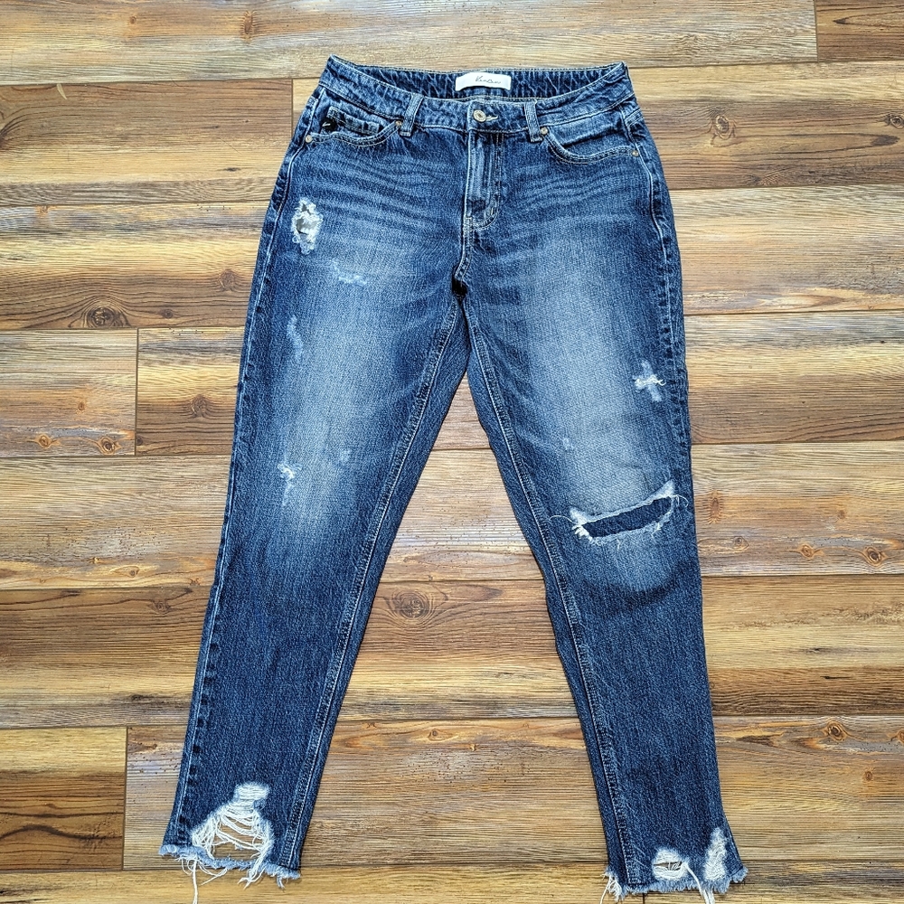 KanCan Estilo Distressed Ripped Frayed Boyfriend Jeans Women's Size 26/7 - Picture 1 of 12